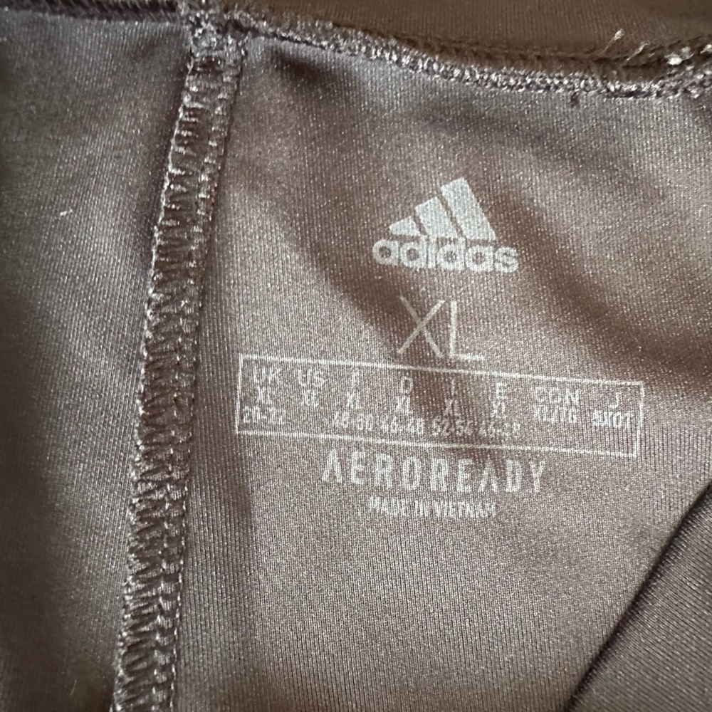 Adidas AeroReady Black Leggings with White Side Stripes size XL - Picture 4 of 4